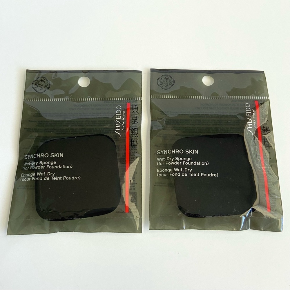 TWO Shiseido Wet Dry Sponge for Foundation New